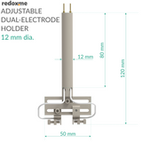 Adjustable Dual-Electrode Holder, 12 mm dia.