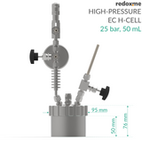 High-Pressure EC H-Cell, 25 bar, 50 mL - High-Pressure Electrochemical H-Cell