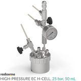 High-Pressure EC H-Cell, 25 bar, 50 mL - High-Pressure Electrochemical H-Cell