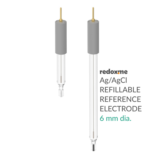 Silver / Silver Chloride Refillable Reference Electrode - 6 mm dia.