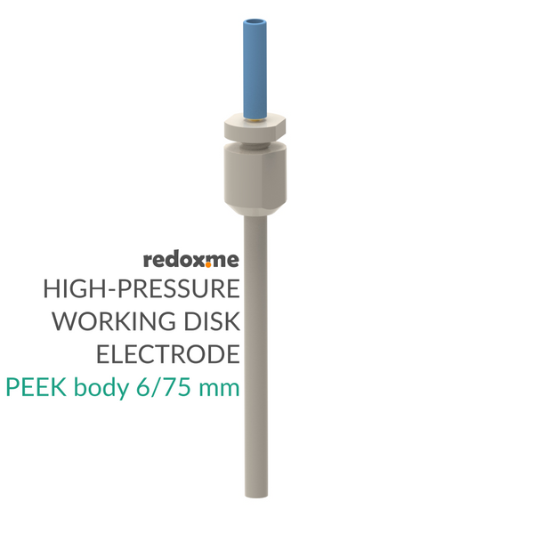 High-Pressure Working Disk Electrode - PEEK body 6/75 mm