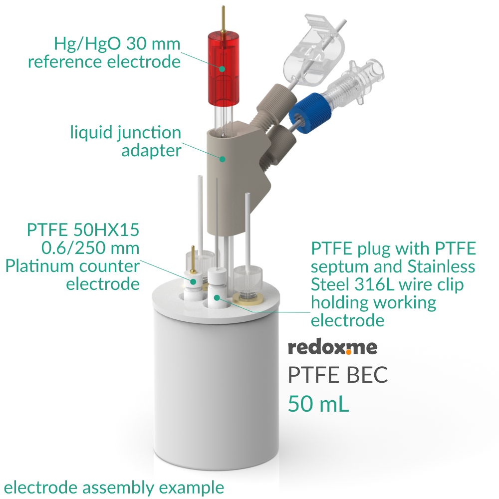 PTFE BEC 50 mL - PTFE Basic Electrochemical Cell