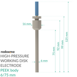 High-Pressure Working Disk Electrode - PEEK body 6/75 mm