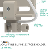 Adjustable Dual-Electrode Holder, 12 mm dia.