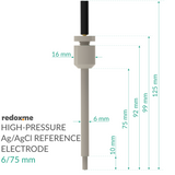 High-Pressure Ag/AgCl Reference Electrode - 6/75 mm