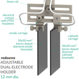 Adjustable Dual-Electrode Holder, 12 mm dia.