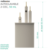 Autoclavable 2-CEC 50 mL - Autoclavable Two-compartment Electrochemical Cell
