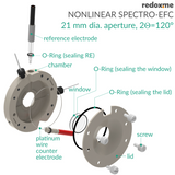 Nonlinear Spectro-EFC, 21 mm dia. aperture, 2Theta=120 degrees - Screw Mount Nonlinear Spectro-Electrochemical Flow Cell