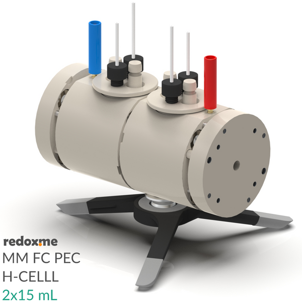 MM FC PEC H-Cell 2x15 mL- Magnetic Mount Front Contact Photo-Electrochemical H-Cell