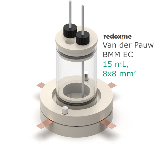 Van der Pauw BM/BMM EC, 15 mL - Van der Pauw Bottom Mount Electrochemical Cell