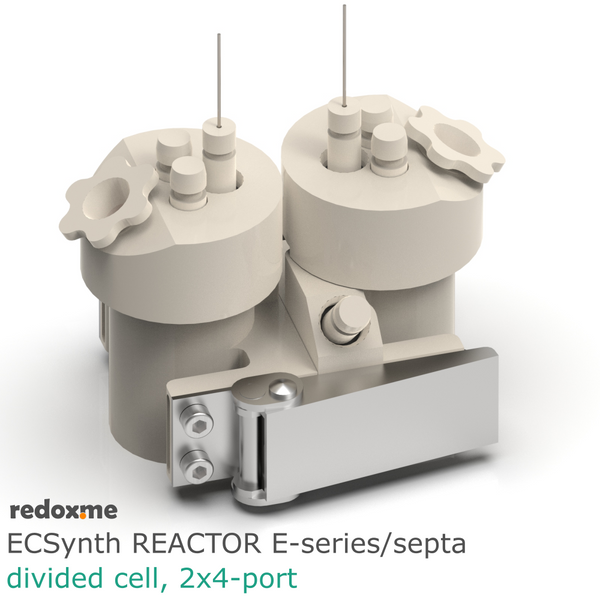 Electrosynthesis Reactor E-series/septa, divided cell, 2x4-port