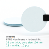 PTFE Membrane - hydrophilic, 25 mm dia. (pack of 10)