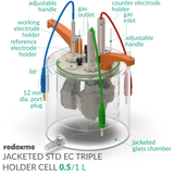 Jacketed Standard Electrochemical Triple Holder Cell