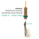 Rhodium plated counter electrode model 6 – metal mesh