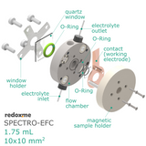 Spectro-EFC 1.75 mL, 10x10 mm2 - Spectro-Electrochemical Flow Cell