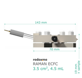 Raman ECFC 3.5 cm2, 4.5 mL – Raman Electrochemical Flow Cell, active area: 3.5 cm2, volume: 4.5 mL