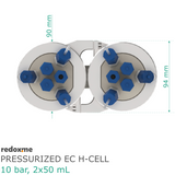 Pressurized Electrochemical H-Cell - 10 bar, 2x50 mL