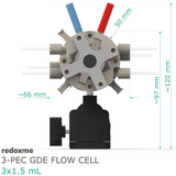 3-PEC GDE Flow Cell 3x1.5 mL - Three-Compartment Photo-Electrochemical Flow Cell for Gas Diffusion Electrodes