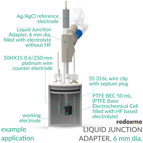 Liquid Junction Adapter, 6 mm dia. water-based electrolyte / adapter ...