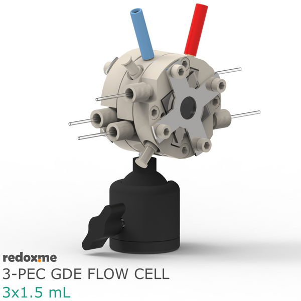 3-PEC GDE Flow Cell 3x1.5 mL - Three-Compartment Photo-Electrochemical Flow Cell for Gas Diffusion Electrodes