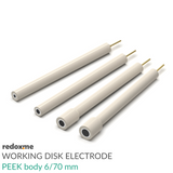 Working Disk Electrode - PEEK body 6 mm dia., 70 mm long