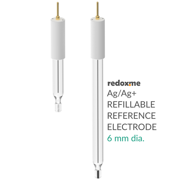 Non-aqueous Silver / Silver Ion Refillable Reference Electrode - 6 mm dia.
