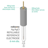 Silver / Silver Chloride Refillable Reference Electrode - 6 mm dia.