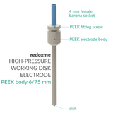 High-Pressure Working Disk Electrode - PEEK body 6/75 mm