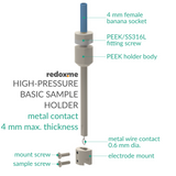 High-Pressure Basic Sample Holder - metal contact, 4 mm max. thickness