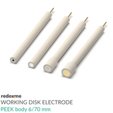 Working Disk Electrode - PEEK body 6 mm dia., 70 mm long