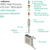NREL High-Pressure LTE Cell - PEM/AEM with internally pressure-balanced REs