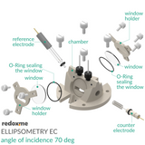 Ellipsometry EC - Ellipsometry Electrochemical Cell, angle of incidence 70 deg