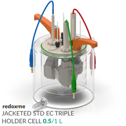 Jacketed Standard Electrochemical Triple Holder Cell