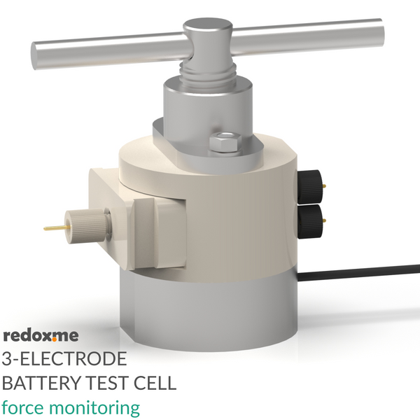 Three Electrode Battery Test Cell – force monitoring