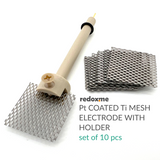 Platinum Coated Titanium Mesh Electrode with Holder - set of 10 pcs