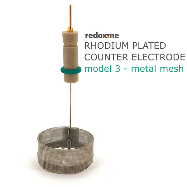 Rhodium plated counter electrode model 3 – metal mesh