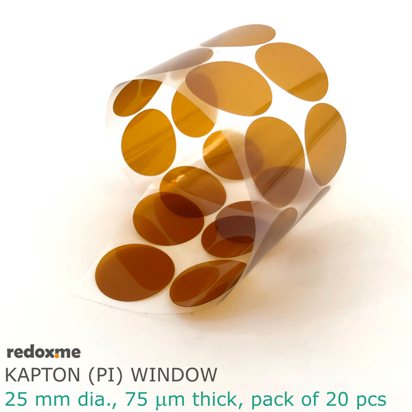 Kapton (PI) window - 25 mm dia., 75 um thick, pack of 20 pcs