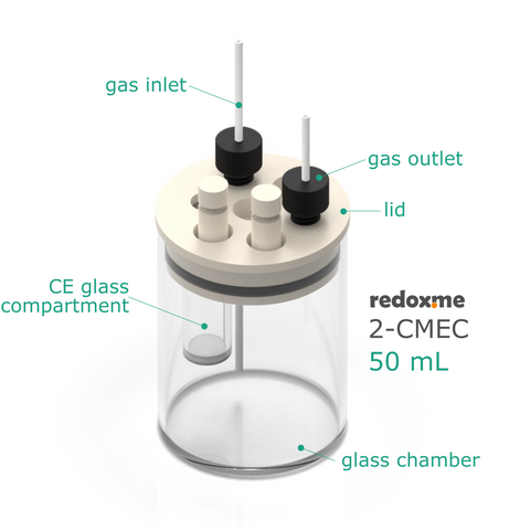 Two Compartment Cell 2-CMEC 50 mL - Two-compartment Multiport Electrochemical Cell ...