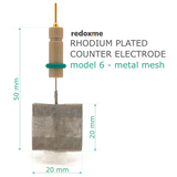 Rhodium plated counter electrode model 6 – metal mesh