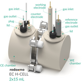 EC H-Cell 2x15 mL- Screw Mount Electrochemical H-Cell