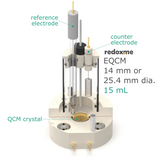 EQCM 14 mm or 25.4 mm dia., 15 mL - Electrochemical Quartz Crystal Microbalance cell