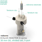 Electrosynthesis Reactor D-series, 30 mm OD, divided cell, 5-port