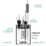 2-CEC+ 50 mL - Two-compartment Electrochemical Cell with additional inlet/outlet