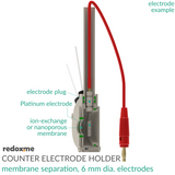 Counter Electrode Holder - membrane separation, 6 mm dia. electrodes