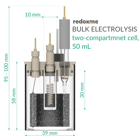Two Compartment Cell Bulk Electrolysis Two-Compartment Cell - 50 mL | affordable research ...