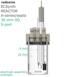 Electrosynthesis Reactor A-series/septa, 30 mm OD, 5-port