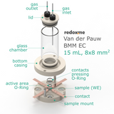 Van der Pauw BMM EC, 15 mL, 8x8 mm2- Van der Pauw Bottom Magnetic Mount Electrochemical Cell