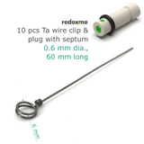 10 pcs of Tantalum wire clip with septum plug